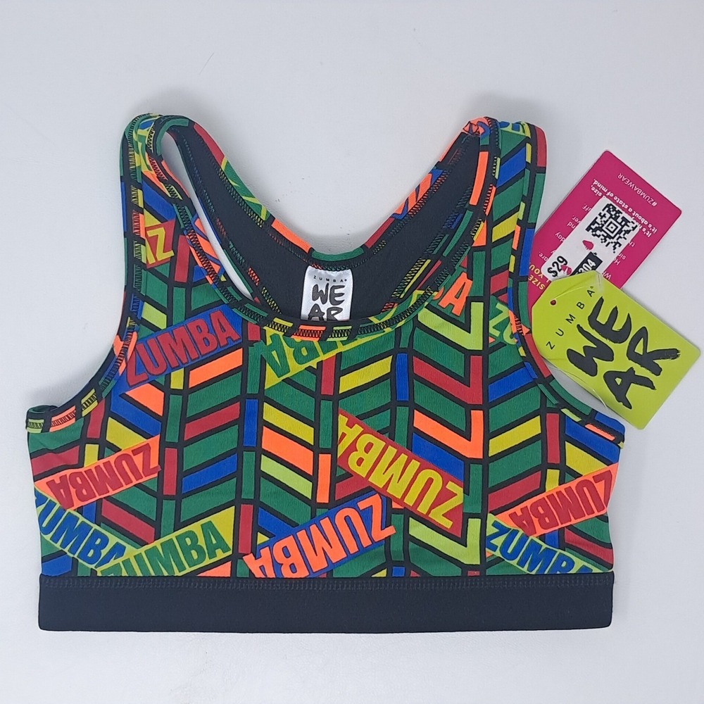 Zumba Juniors All Star Scoop Bra Size Youth Small YSmall Logo